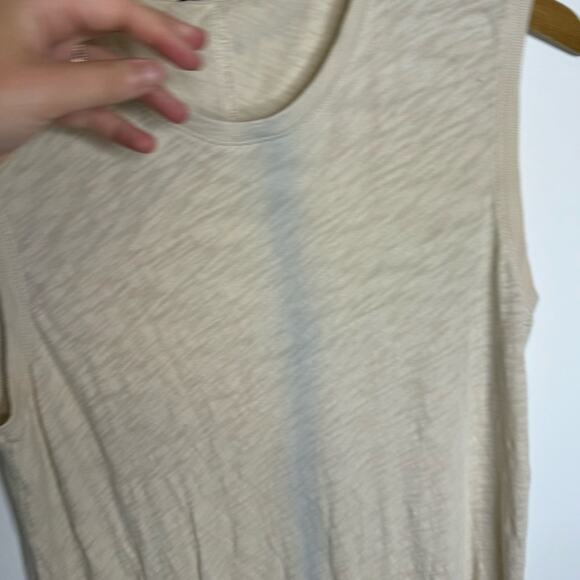 ATM Printed Slub Cotton Jersey Maxi Dress Cream Stripe Size Large - Picture 5 of 8